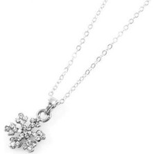 Euromoda Kar Tanesi Tasarımlı Gümüş Kaplamalı Kolye