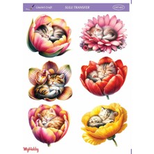 Lineart LNT607 Yavru Kedi Desenli 25*35 cm Açık Zemin Sulu Transfer