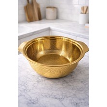 Paslanmaz Çelik Gold Makarna Sebze Meyve Süzgeci 27 cm ( Vd)