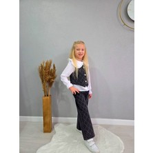 Lolipop Kids Store Kız Çocuk Kot Yelekli Taşlı 3'lütakım