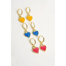 Euromoda Kalp Tasarımlı Sallantılı Küpeler 3lü Set