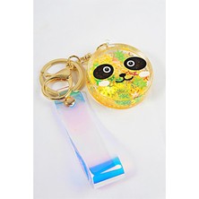 Euromoda Panda Tasarımlı Sulu Simli Klipsli Bileklikli Anahtarlık Aksesuar