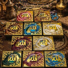 SHR Tasarım 25 Adet Karışık Renk Taşlı Zikirmatik Inci Tesbih Seti Lüks Gold Kutulu Hac Umre Mevlüt Hediyelik