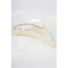 Euromoda Büyük Boy Taşlı Renkli Mandal Toka