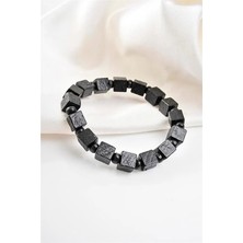 Euromoda Siyah Renkli Taşlı Unisex Bileklik