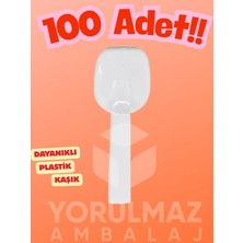 Yorulmaz Ambalaj 🥄🐼 Plastik Panda Tatlı Kaşık 100 Adet – Tek Kullanımlık Eğlenceli Parti Kaşığı