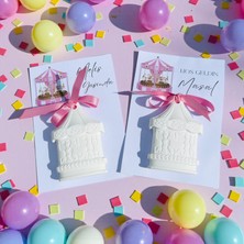 Nunu Event 10 Adet Pembe Kurdeleli Beyaz Atlı Karınca Taş Tozu Magnet Kişiye Özel Hediyelik, Hoşgeldin Bebek