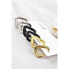 Euromoda Özel Tasarımlı 6lı Siyah Gold ve Gümüş Renkleri Küpe Seti