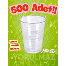 Yorulmaz Ambalaj ✨ 180 cc Plastik Bardak 500 Adet Ekonomik Paket – Şeffaf Dayanıklı Tek Kullanımlık Bardak
