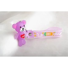 Euromoda Ayı Tasarımlı Mor Renkli Klipsli ve Anahtarlıklı Aksesuar