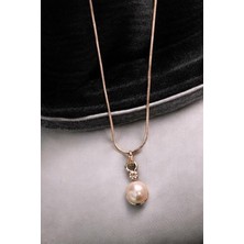 Euromoda Gümüş Renkli Inci Tasarımlı Kolye Küpe Takı Seti