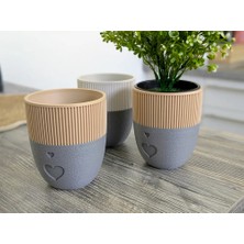 Genç 3D Modern Kalp Formlu Çiçek Saksısı | Heart Blossom Flower Pot | Dekoratif Sukulent ve Kaktüs Saksısı