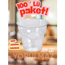 Yorulmaz Ambalaj 🥤 180 cc Sert Kristal Plastik Bardak 100’LÜ – Dayanıklı, Şeffaf ve Şık Sunum