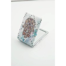 Euromoda Fatma Ana Eli Desenli Küçük Cep Makyaj Aynası