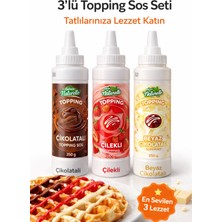 Gülsan Naturello Klasik 3’lü Topping Sos Seti 350 G (Çikolata, Beyaz Çikolata, Çilek)