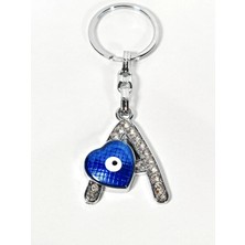 Moncuk Design Taşlı “a” Harfi Nazar Detaylı Anahtarlık – Kişisel Şıklık ve Koruyucu Anlam