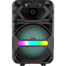 Avcı Teknoloji Market Mikrofonlu Karaoke Bluetooth Hoparlör 20W Güçlü Rgb LED Işıklı Taşınabilir Speaker