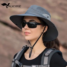 Valkyrie Outdoor Güneş Şapkası Unisex Kamp Trekking Safari Balıkçı Şapkası Uv Koruma Gri