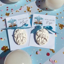 Nunu Event 10 Adet Beyaz Oval Atlı Karınca Taş Tozu Magnet Kişiye Özel Hediyelik, Hoşgeldin Bebek,sünnet