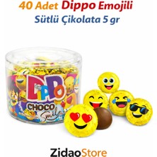 Emrah Gültekin Dippo Emojili Sütlü Çikolata 40 Adet 5 gr Mini Çikolata Okulda Bayramda Dağıtmalık Emoji Çikolata