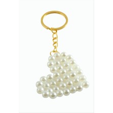 Zero Land Drnds Kalp Inci Anahtarlık - Beyaz