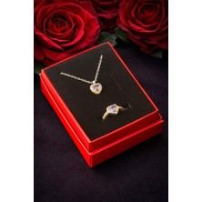 Zero Land Drnds Pnr Kalp Zirkon Taşlı Set Koyle - Gümüş Rengi