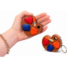 🎨 Sanatçı Paleti Anahtarlık – Ressam Paleti Çanta Süsü – Öğrenci Çanta Aksesuarı