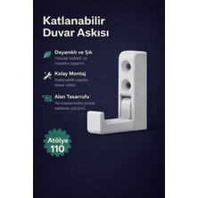 Genel Katlanabilir Duvar Askısı 4’lü Set – Yer Kaplamayan Katlanır Kanca, Vida Montajlı