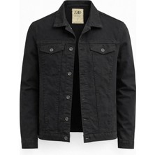 Zbd Erkek Jean Denim Standart Kalıp Cepli Düğmeli Kot Ceket 7590
