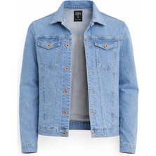Zbd Erkek Jean Denim Standart Kalıp Cepli Düğmeli Kot Ceket 7590