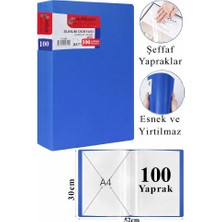 ArtMaster Mavi Sunum Dosyası 100 Lü 1 Adet Poşet Dosyalı Katalog Dosyası 100 Poşetli Kendinden Dosya Plastik Kapaklı
