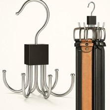 Genel Çok Fonksiyonlu 360 Derece Döner Metal Askı – Dolap, Gardırop, Çanta, Kemer ve Kravat Düzenleyici