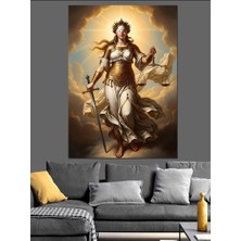 Tablomega Elinde Kılıç Tutan Adalet Tanrıçası Dekoratif Kanvas - Mdf Ahşap Tablo