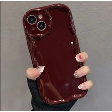 Genel iPhone 14 - Şık Parlak Bordo Renkli Darbeye Dayanıklı Telefon Kılıfı