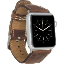 AyrStore Buğz Apple Watch Uyumlu Deri Kordon 42-44-45MM G2 Kahverengi