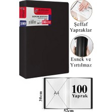 ArtMaster Siyah Sunum Dosyası 100 Lü 1 Adet Poşet Dosyalı Katalog Dosyası 100 Poşetli Kendinden Dosya Plastik Kapaklı