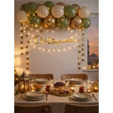 Pairla “3 Metre Led”, “iyi Bayramlar” Ramazan Süslemesi, Ramazan Hediyesi, Ramazan Bayramı Oda Mekan Süsleme Banner