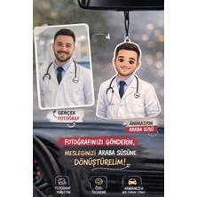 Çinili Sanat Kişiye Özel Karikatürlü Araba Süsü