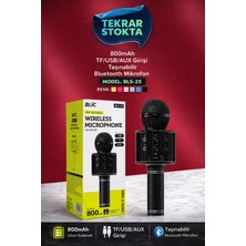 Azurtech Blic Bls-25 Kablosuz Bluetooth Karaoke Mikrofon – Hoparlörlü, Usb/tf/aux Girişli Taşınabilir Mikrofon