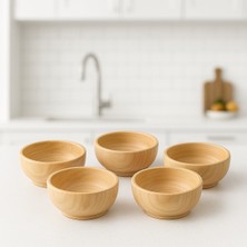 Genel El Yapımı 5’li Dişbudak Ağacı Ahşap Çerezlik Seti | Doğal, Sağlıklı ve Şık Sunumlar Için