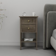 Mandosi Mobilya Çift Çekmeceli Komodin Ceviz