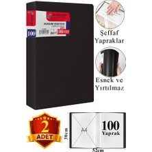 ArtMaster Siyah Sunum Dosyası 100 Lü 2 Adet Poşet Dosyalı Katalog Dosyası 100 Poşetli Kendinden Dosya Plastik Kapaklı