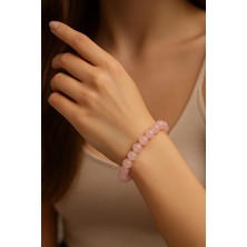 Genel Doğal Pembe Kuvars Taşı Bileklik – Pozitif Enerji ve Şık Tasarım