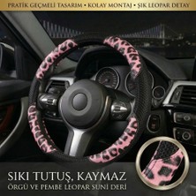 Valente Lusso Geçmeli Direksiyon Kılıfı Pink Wild 38-40 Cm. %100 Yerli Üretim.