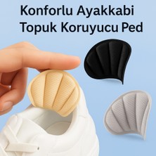 Genel (Bej Renk) Konforlu Ayakkabı Topuk Koruyucu Ped (1 Çift) –yapışkanlı, Nefes Alabilir, Kaymaz