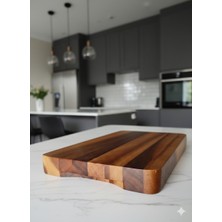 Limon Dekor 39X22 cm 34 mm Ekstra Kalın Akasya Masif Ahşap Kesme ve Sunum Tahtası