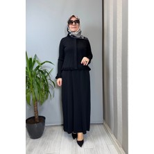 Miss Dalida Ajur Detaylı Hırka Elbise Takım Siyah T26Y-0004