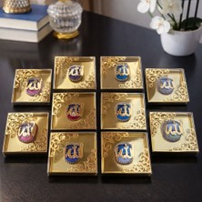 SHR Tasarım 10 Adet Karışık Renk Zikirmatik Gold Tasarım Lüks Hac & Umre Hediyelik Set