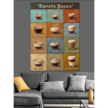 Tablomega Barista Basics Kahve Çeşitleri Şeması Dekoratif Kanvas - Mdf Ahşap Tablo
