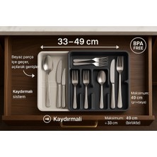 Genel Ayarlanabilir Çekmece Içi Kaşıklık – Mutfak Çatal Bıçak Düzenleyici, Kaydırmalı Sistem, Bpa Free